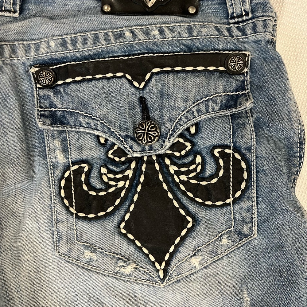 Men’s Vintage Affliction Cooper Distressed Rugged & Stylish Jeans - Picture 9 of 10